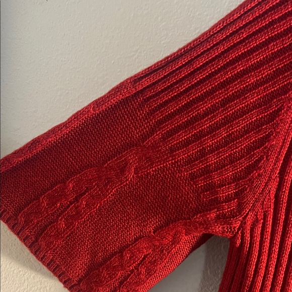 Pink Rose Vibrant Red Knit Sweater Dress - Picture 4 of 8